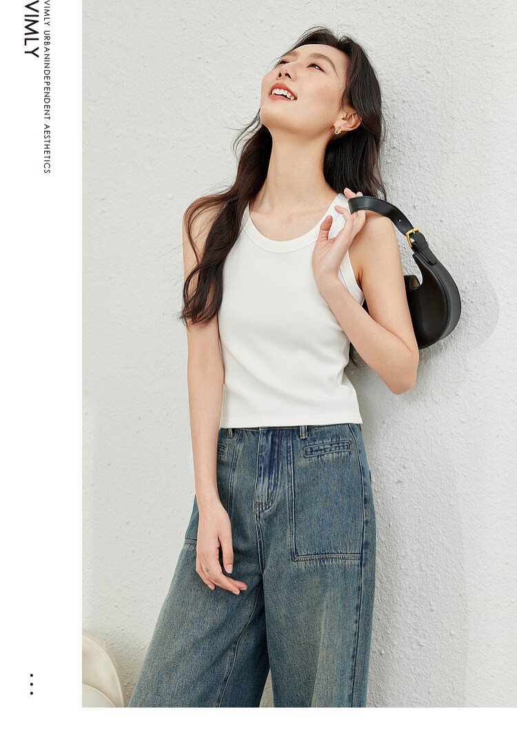 Fansiman White Tank Top Women's Inner Wear 2026 Summer Outerwear Slim Knit Top Apricot L 7