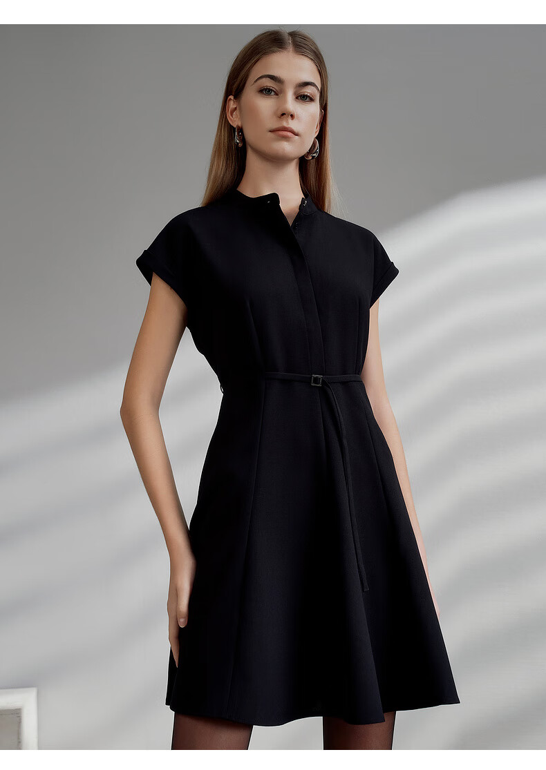 G2000 Delivery Waistband/multidirectional Elasticity/mall Same Style Women's Spring And Summer Elegant Dress, Black, L/38 6