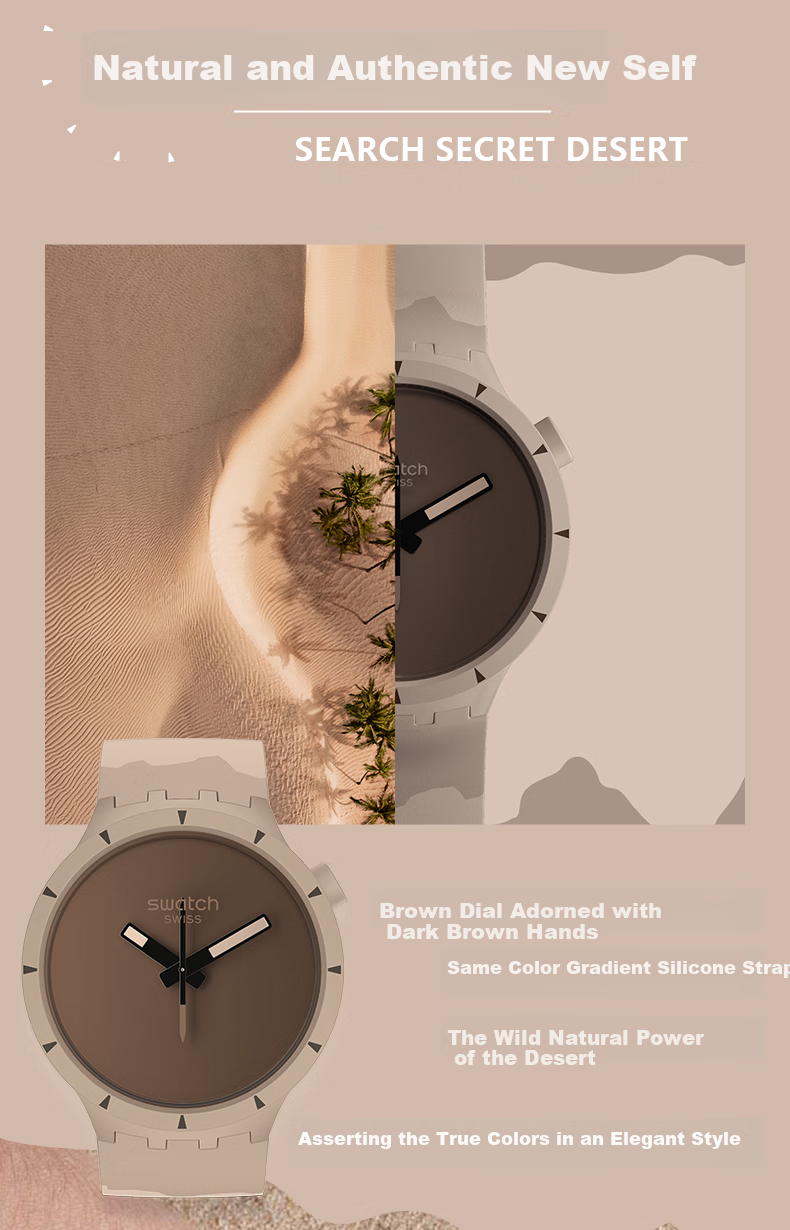 Swatch Swiss Watch, Innovative Plant Ceramic Luminous Quartz Watch for Men And Women, Holiday Gift, Desert Explorer 10