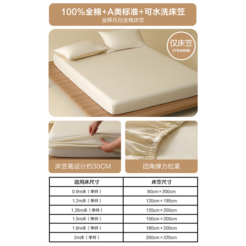 Shuixingjiafang Cotton Bed Sheet Cover, Class A 100% Pure Cotton, Dust-Proof Mattress Cover Protector, for 1.2x2.0 Meter Bed