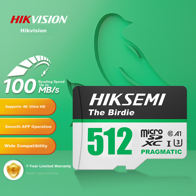 HIKVISION 512GB TF (MicroSD) Storage Card U3 C10 A1 4K Video Surveillance Card Dash Cam Memory Card Digital High-Speed Storage Card