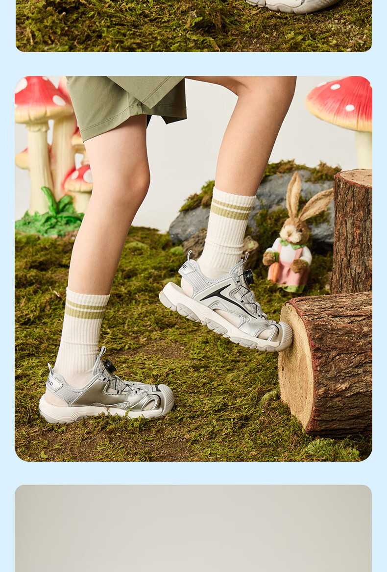 TOREAD Kids Sandals Boys Girls Summer Non-slip Closed-toe Beach Shoes Light Khaki White Size 33 10