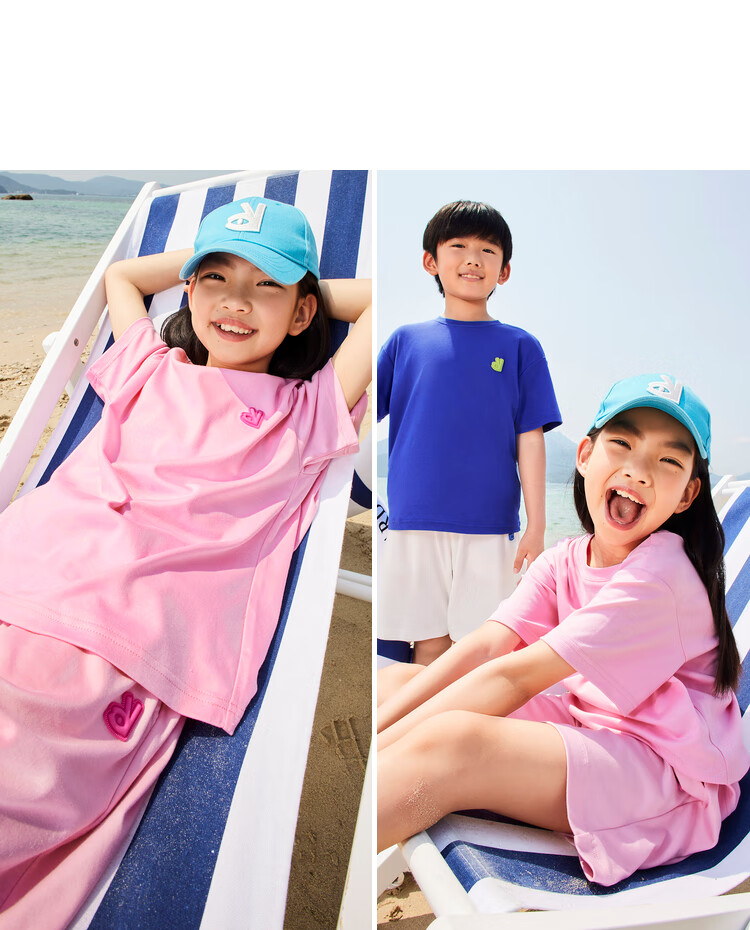 Annil Children's Clothing, Boys And Girls Short-Sleeve T-Shirt, Antibacterial Long-Staple Cotton, Summer Fashion, Pure Cotton, Casual Round Neck, Loose Fit, Nebula Blue 31
