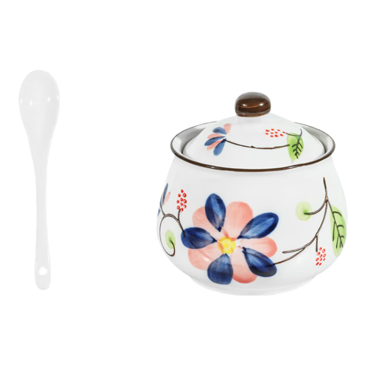 Baijie Ceramic Pig Grease Can High Temperature Resistant Seasoning Can Oil Container Large Capacity Chili Oil Can Storage Oil Can