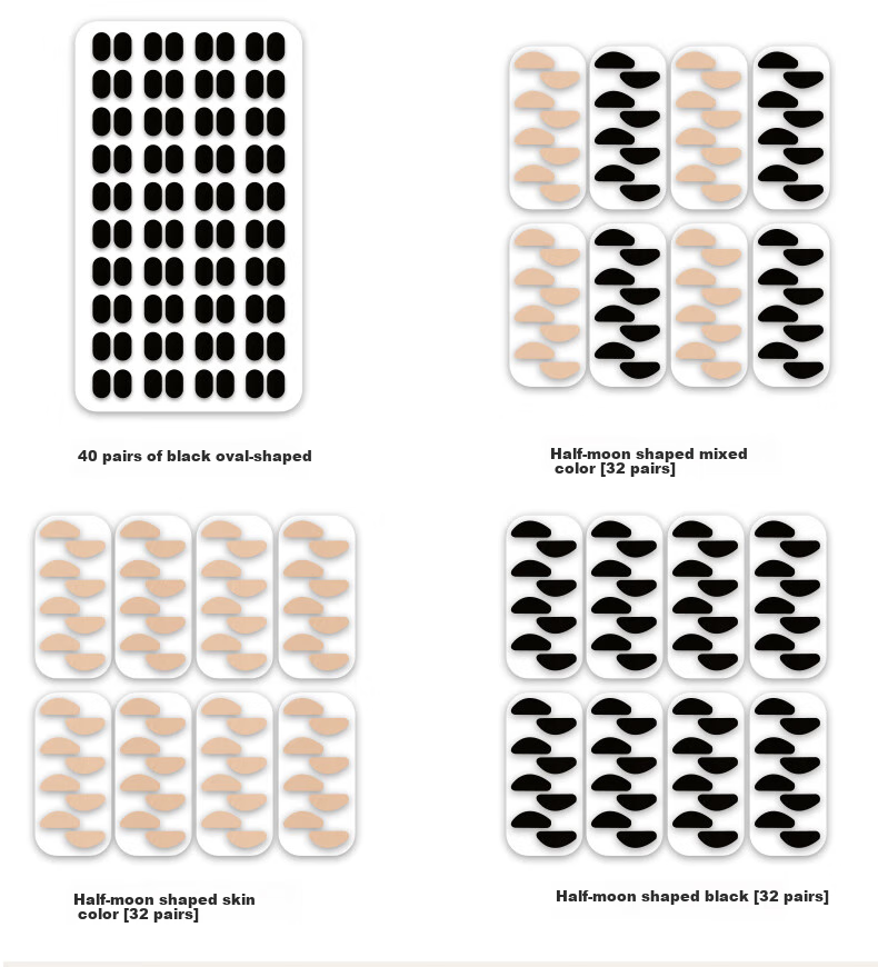 HB Sponge Eyeglass Nose Pads, Crescent-Shaped Black, 40 Pairs, Nose Bridge Pads, Anti-Pressure Marks, Non-Slip, Height-Increasing, Anti-Fall 3