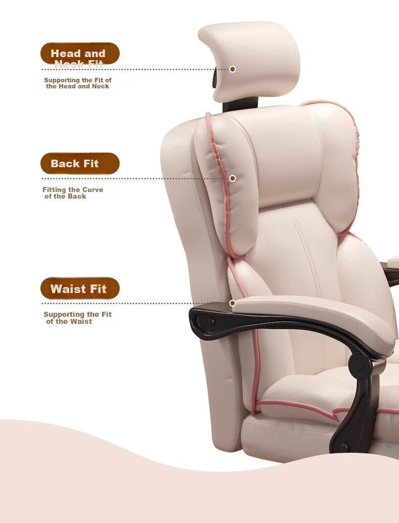 Quanpinwu Computer Chair, Office Chair, Gaming Chair, Home Ergonomic Chair, Executive Chair, Streamer Chair with Backrest, Leather Swivel Chair 5
