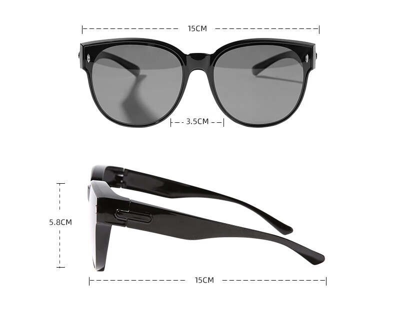 CACUSS Sunglasses for Women, High-Definition Polarized Glasses, Driving Anti-Glare UV Protection, Toad-Eye Glasses, Suitable for Myopia 7