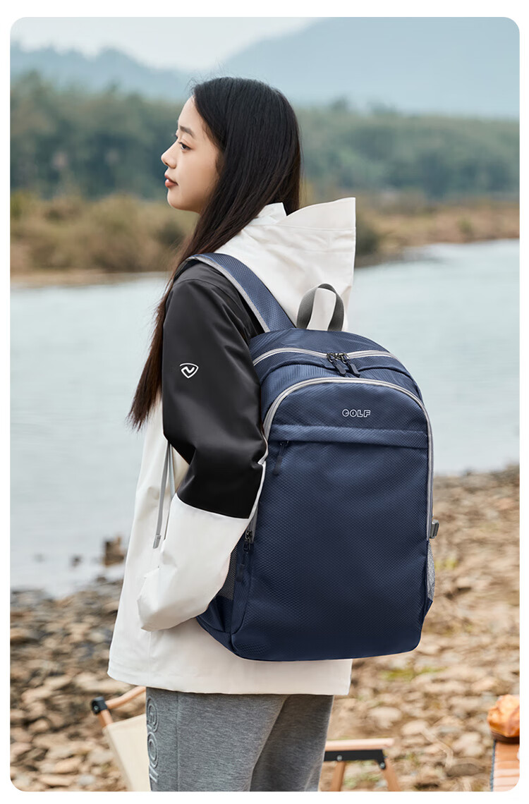 GOLF Foldable Backpack for Men And Women, Water-Resistant Outdoor Travel Sports Bag, Lightweight Student Schoolbag 6