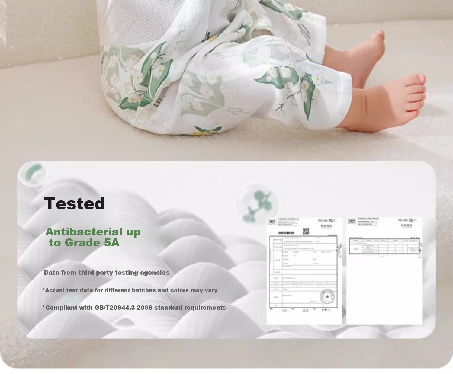 Beitaisi Baby Clothes, Summer Thin Romper, Infant Back Mesh Breathable Three-Quarter Sleeve Air Conditioning Suit Pajamas 8