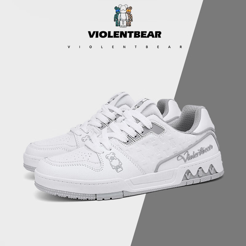 Мужские кроссовки VIOLENTBEAR, весенние новинки, повседневные кроссовки, дышащие кожаные кроссовки, модная обувь для пар, универсальная обувь