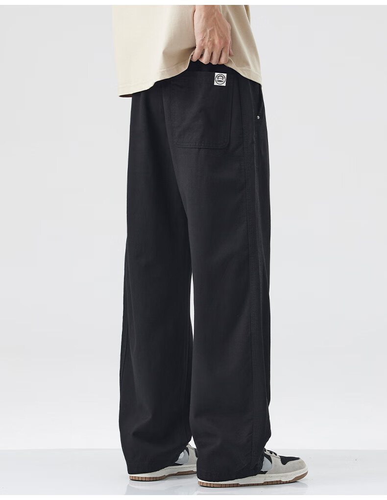 Paul Frank Tencel Lyocell Casual Pants for Men, New Autumn Style Loose Casual Cargo Straight-Leg Trousers, Khaki Regular Size 29 5