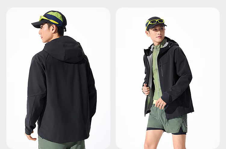 BOSIDENG Spring Summer Urban Lightweight Outdoor Men's Hooded Windproof Waterproof Sun Protection Softshell Functional Jacket 24