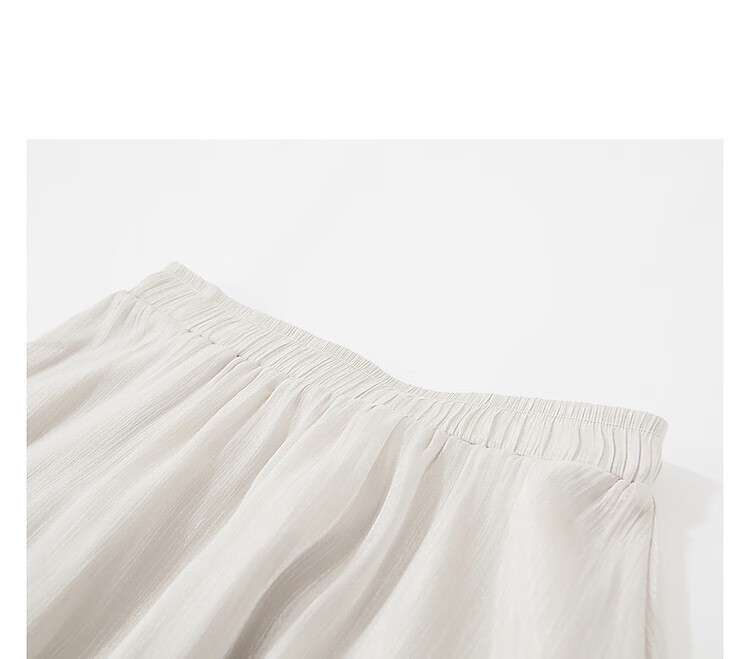 Dme [Pearl Mermaid] Summer French Fairy Smooth And Delicate Elastic Waist Midi Skirt for Wome 14