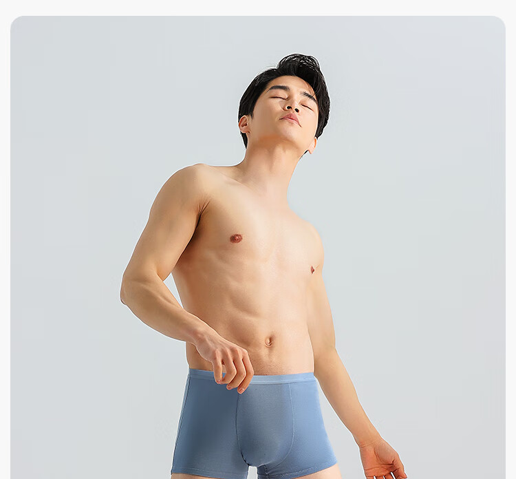 Beianshi Disposable Men's Boxer Briefs Modal Sterilized Wash-Free Travel Portable 6-Pack Smoke Gray + Gray Blue 3XL 34