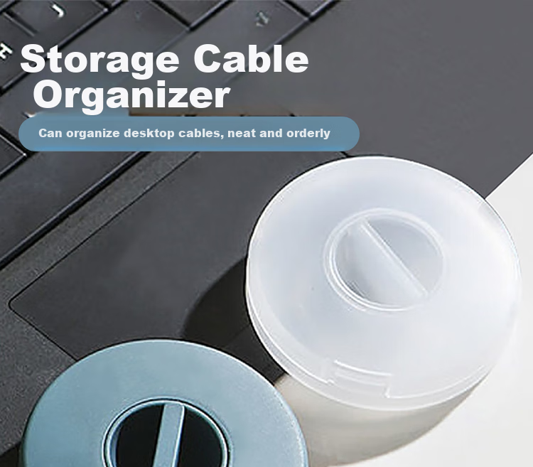 ESCASE Cable Organizer, Earphone Winder, Phone Charging Cable Storage Solution, Wire Management Box, Cable Organizer, Cord Wrapping Clip, ES-SN Transparent 1