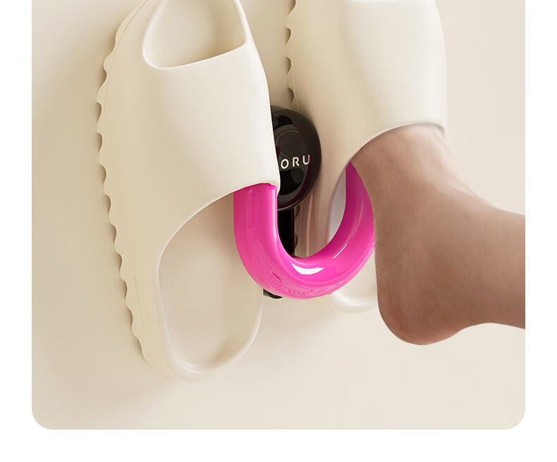 Siwangongli Bathroom Slipper Rack, No Drilling Required Storage Shelf, Suction Cup-Style, Wall-Mounted, Draining Slipper Organizer with Hooks for Bathroom And Toilet 7