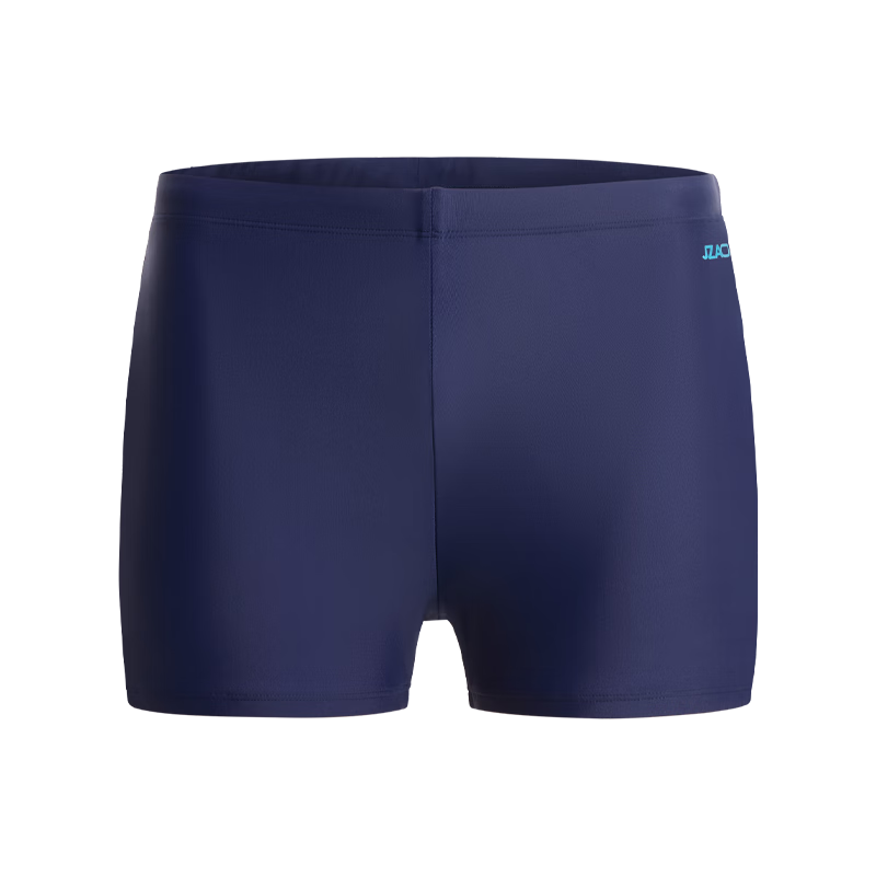 JD Original Men's Elastic Swim Shorts, Comfortable Square-Leg Swimwear, Quick-Drying Hot Spring Swimming Trunks for Men, Navy Blue, Size L