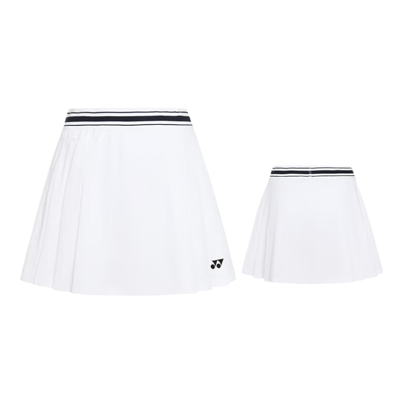 YONEX Badminton Skort for Women, Lightweight Quick-Dry Pleated Sports Skirt 220105BCR White M