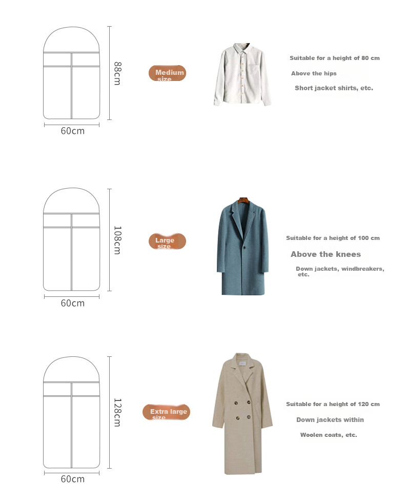 JEKO&JEKO Clothing Dust Cover Set of 10 Pieces for Coats And Down Jackets, Transparent Garment Storage Bags, Hanging Clothes Bags, Gray 10