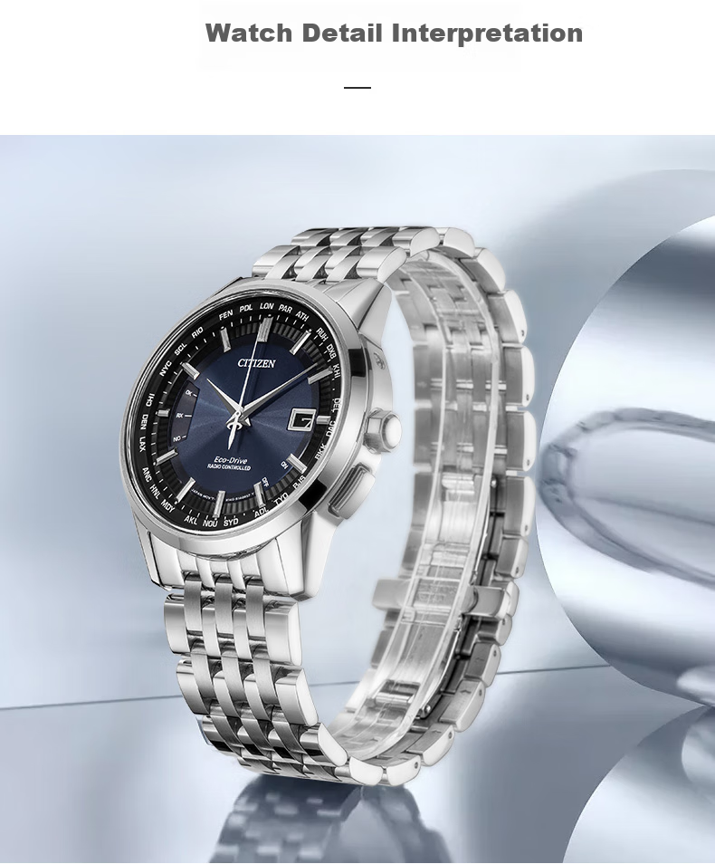 CITIZEN Men's Watch Japanese-Korean Solar Radio Black Dial Super Titanium Business CB5045-60E Father's Day Gift 5