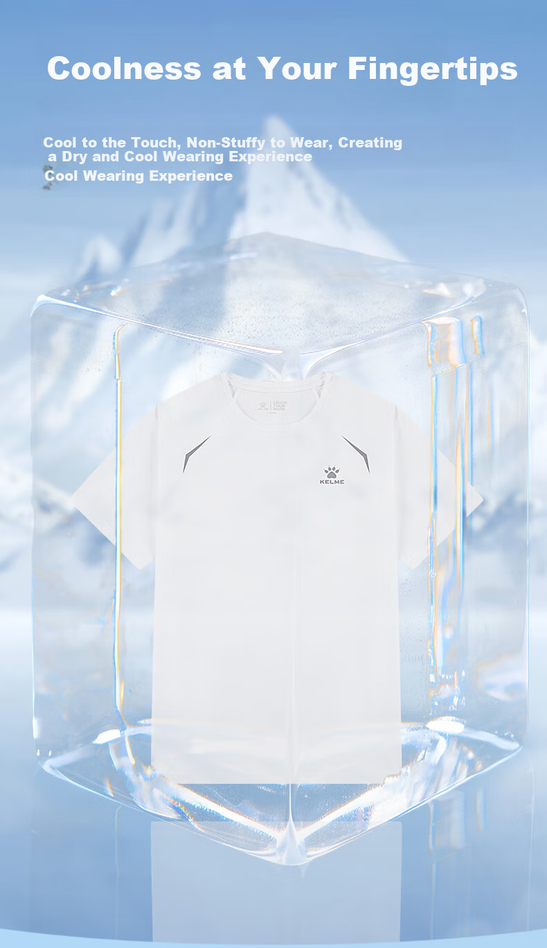 KELME Sports T-Shirt for Men, New Summer Outdoor Running Fitness Training Breathable Cool Sun Protection Short-Sleeve Top 6