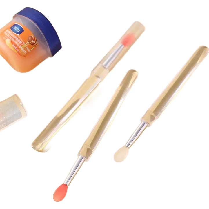 LiQing Silicone Lip Brush Set of 5 with Caps Portable Lip Mask Brush Lipstick Brush Eyeshadow Brush Multifunctional Makeup Brushes