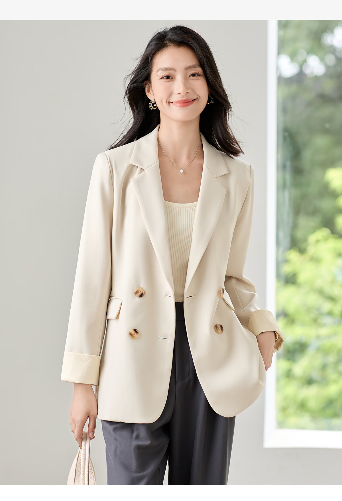 Chushen Spring Autumn Women's Blazer Double-Breasted High-End Fashion Versatile Commuter Jacket S143U6011 3