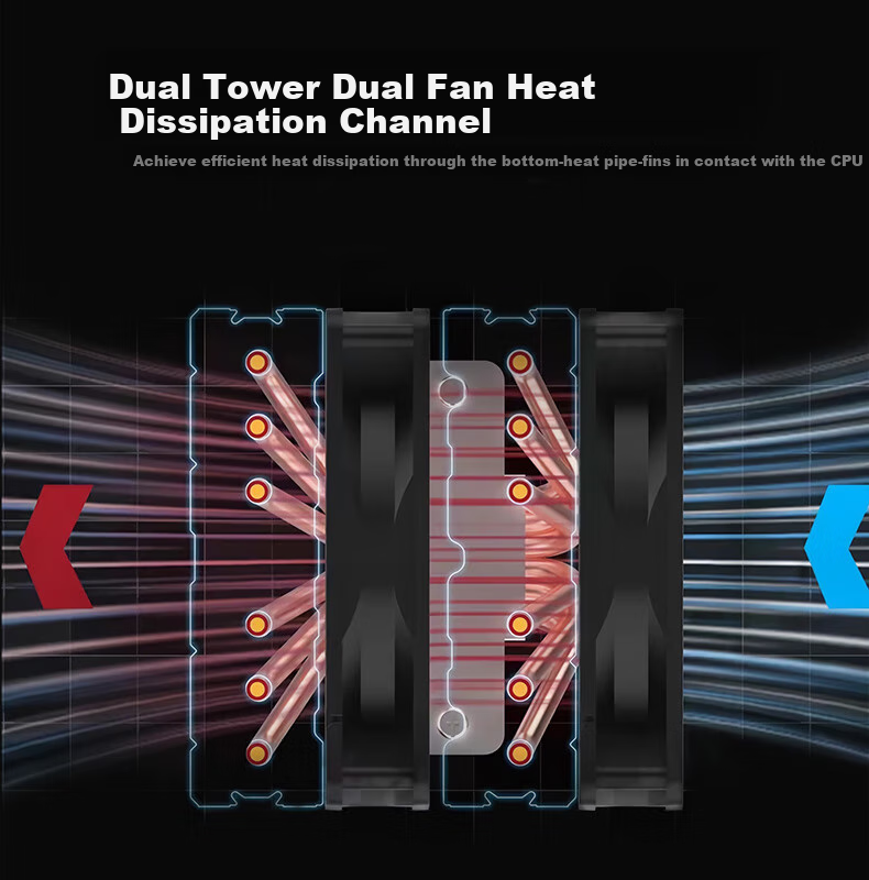 Apexgaming P6BG High-Performance 6-Heatpipe Direct-Contact Single Tower Cooler 9