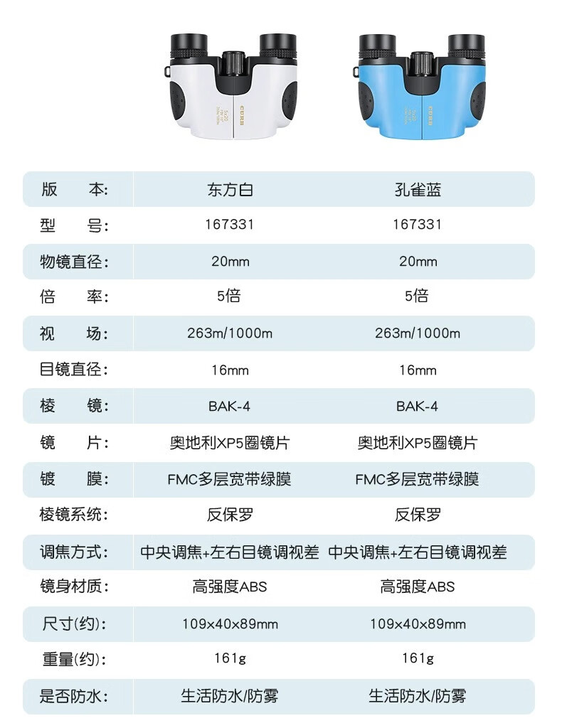 Jiapu Professional Children's Binoculars High-Definition High-Power Detachable Assembly Telescope Gift for Boys and Girls Elementary Students 20