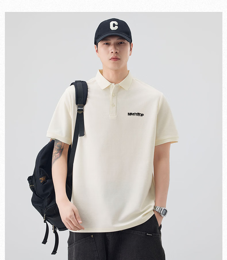 MMOPTOP Father's Day American Print Ice Silk Polo Shirt T-Shirt Men's Summer Business Casual Short Sleeve MP15 Black M 21