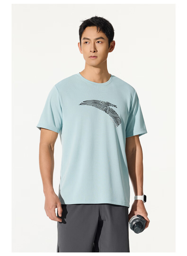 ANTA Quick-Dry T-Shirt, Men's Short-Sleeve T-Shirt for Summer, LOGO Printed Sports Undershirt, Loose-Fitting Moisture-Wicking Breathable Casual Top for Me 5