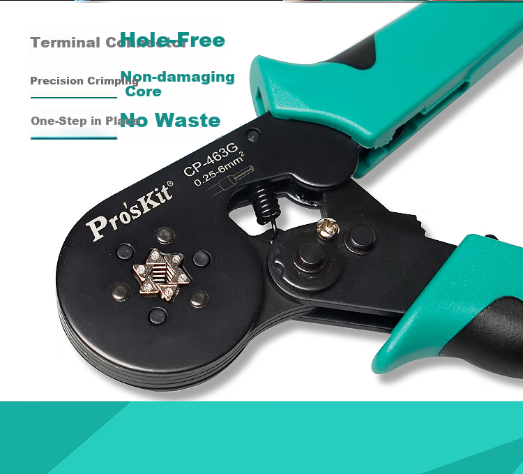 Pro'sKit CP-463G Self-Adjusting European Tube Terminal Crimping Pliers, Professional Electrician Wire Crimping Tool (Hexagonal) 2