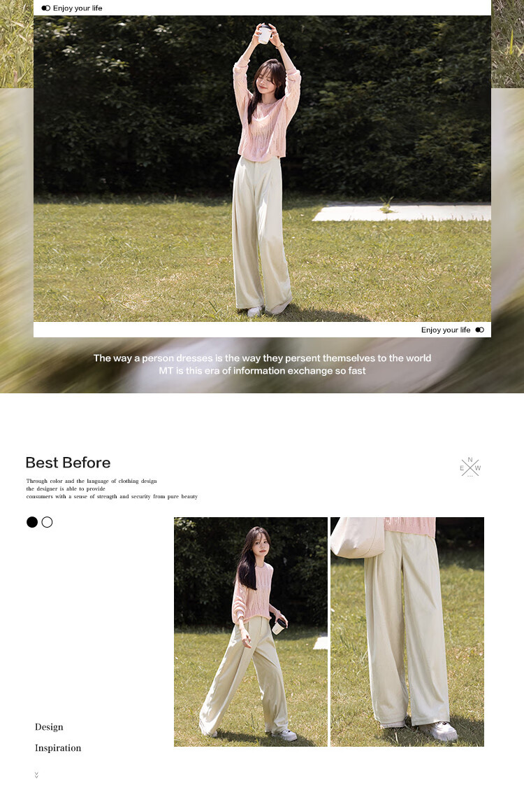 MT Casual Korean Lazy Style Autumn Fashion Fine Corduroy Comfortable Soft Wide-Leg Pants 1