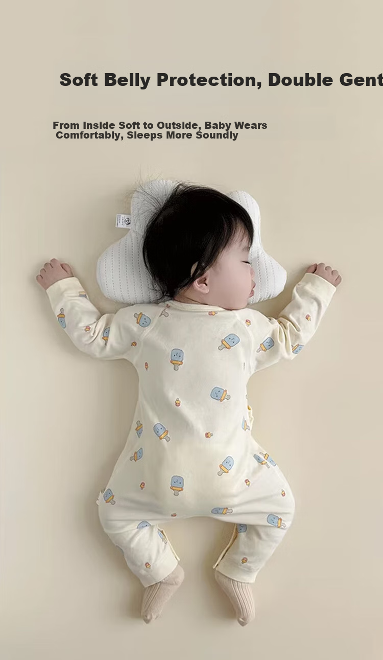 Aibaoshi Baby Clothes Onesie, Pure Cotton, Spring And Autumn, Newborn Infant Romper, Monk Outfit, 2-Piece Set, Size 52, Bottle T141 4