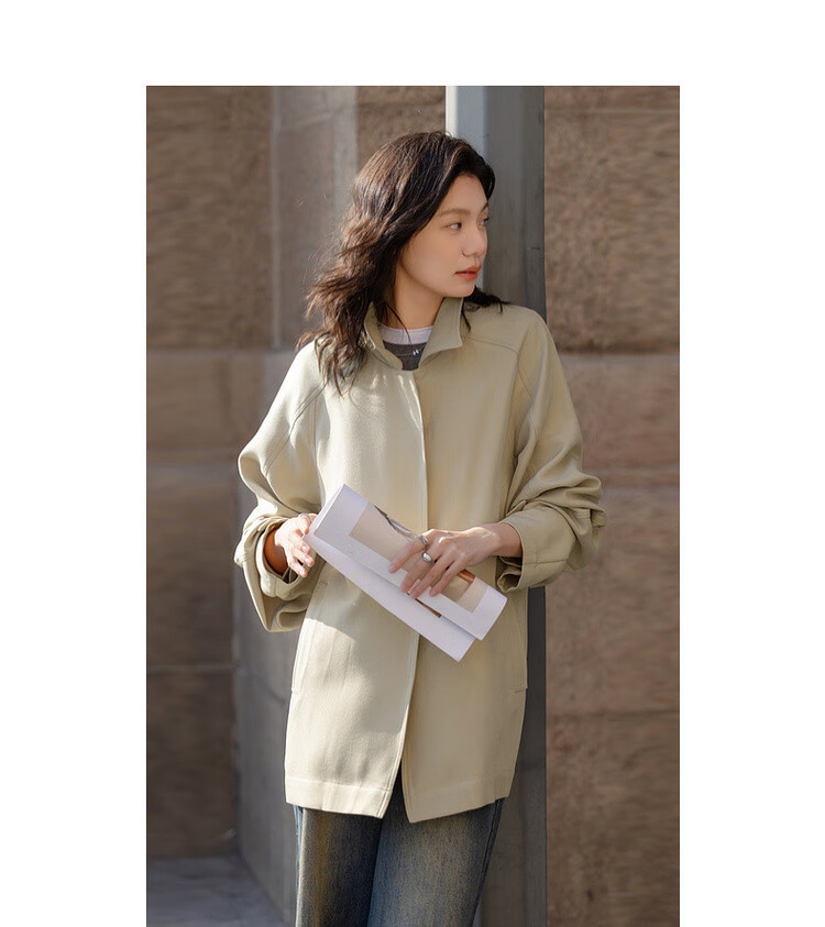 Demana Vintage Revival Spring Smart Simple Lapel Hidden Button Loose Fit Concealed Slimming Comfortable Women's Trench Coat Jacket 4