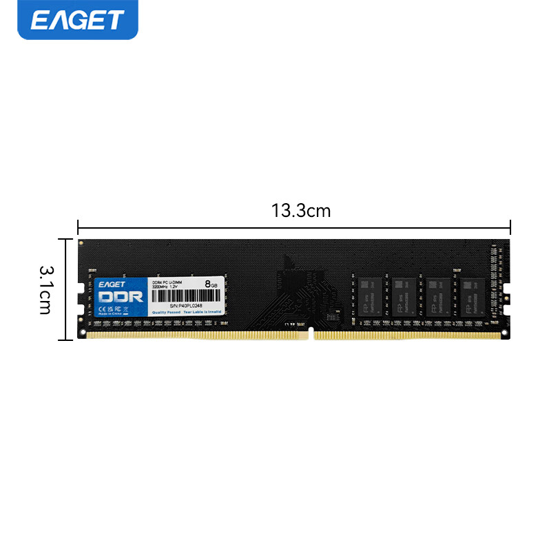 EAGET 16GB DDR4 3200MHz Desktop RAM Memory Module AI Computer Upgrade P40 Intel Compatible 8