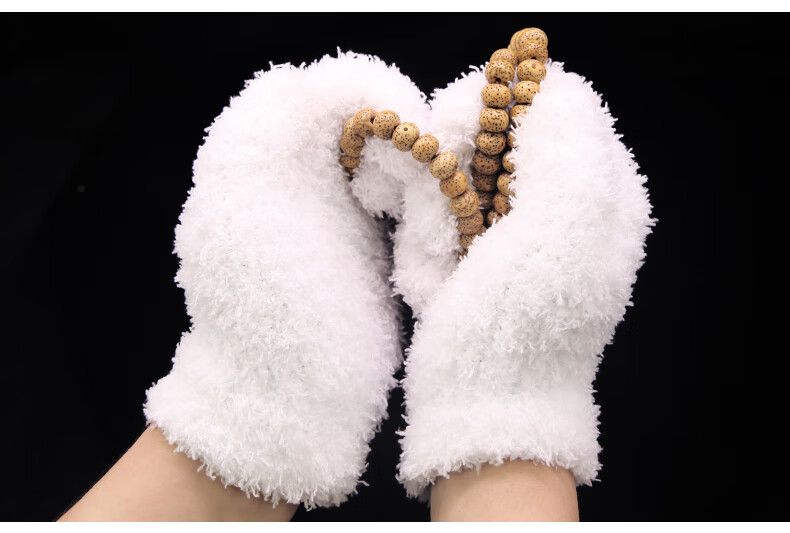 PINYU White Nano Wool Bead Polishing Gloves for Beads, 3 Pairs, Specialized for Bodhi Seeds, Olive Kernels, And Walnuts 4