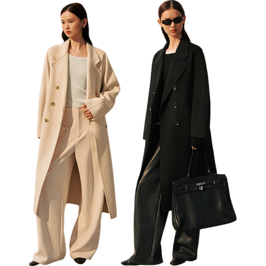 Peacebird Women's Woolen Double-Sided Coat Master Selection Series Winter Outerwear Elegant Beige L