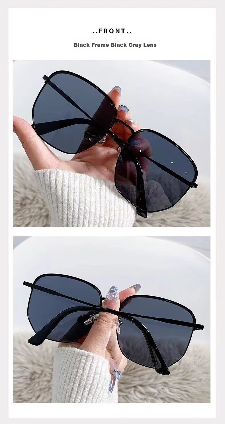 GOGOSOON 2025 New Women's Versatile Driving Sunglasses, High-End UV Protection Blue Glasses, Large Frame Men's Sunglasses 6