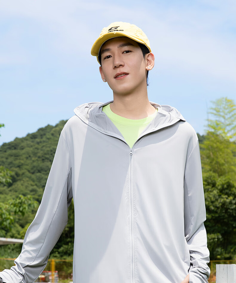Warrior Men's Summer UPF100+ Sun Protection Jacket with Large Brim, Ice Silk Cooling Coat, Dark Gray, 2XL 22