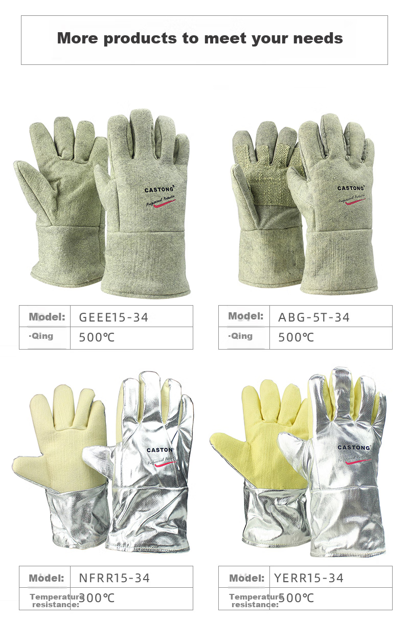 CASTONG GEII15-34 Heat-Resistant Gloves, 400°C Insulation, Anti-Scalding, Labor Protection, Thickened, for Home Use 8