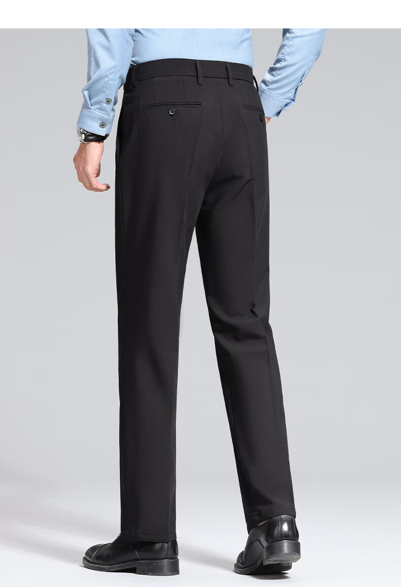 ROMON [Wrinkle-Resistant And No-Iron] Men's Dress Pants, New Style for Young And Middle-Aged Men, Straight-Leg Loose Business Cargo Trousers, Casual Pants for Me 16