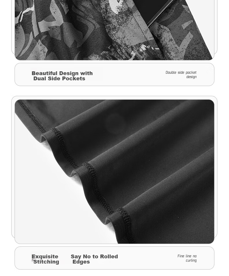 Li-Ning Swimming Trunks for Men, Two-In Anti-Embarrassment Quick-Dry Knee-Length Beach Shorts Swimwear Hot Spring Bathing Suit 3301 Black 4XL 7