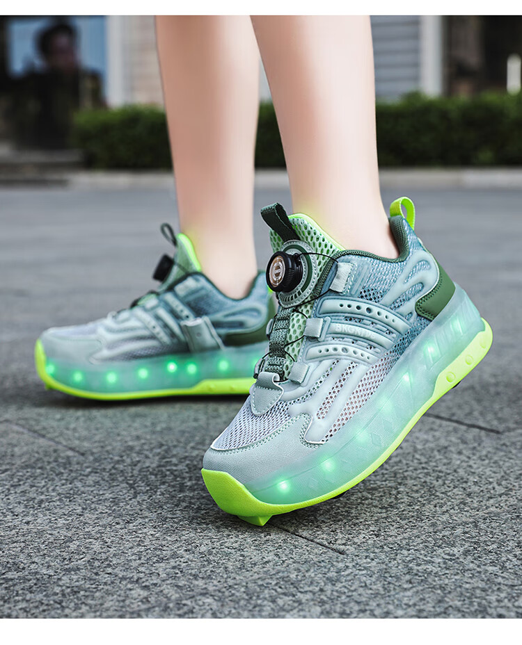 BKG Boys' Autumn New Breathable Mesh Sports Roller Skates for Students, Girls' X25533-B15 20