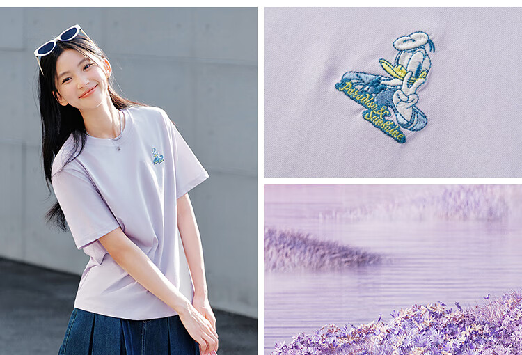 Semir [Colorful Cool-Feeling T-Shirt] Women's Short-Sleeve T-Shirt, Mid-Length, Loose-Fitting, Comfortable Embroidered Top, 109324100007 9