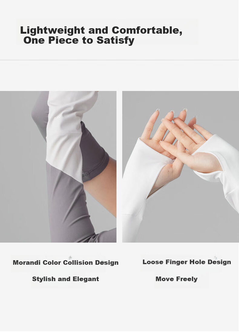 Obsu Color Block Sun Protection Arm Sleeves, Dark Gray with Silver Contrast, Sun Protection Arm Sleeves 18