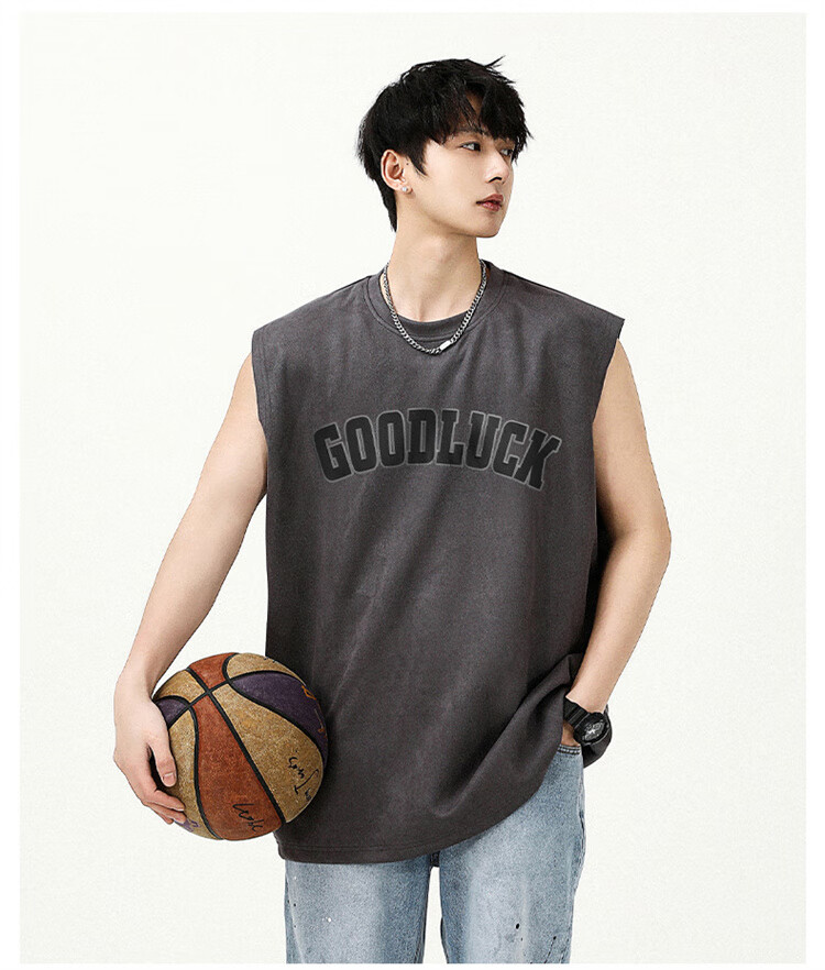 I'M DAVID Men's Round Neck Sports Tank Top, Sweat-Wicking Breathable Sleeveless T-Shirt, Basketball Jersey, Loose Casual Vest 8