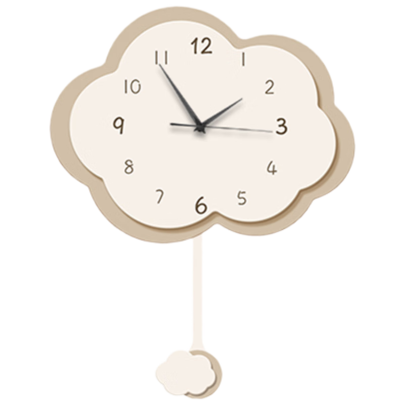 Mao Jiu Jiang Cream Cloud No-Drill Living Room Clock Silent Creative Left-Right Swing Wall Clock Decoration