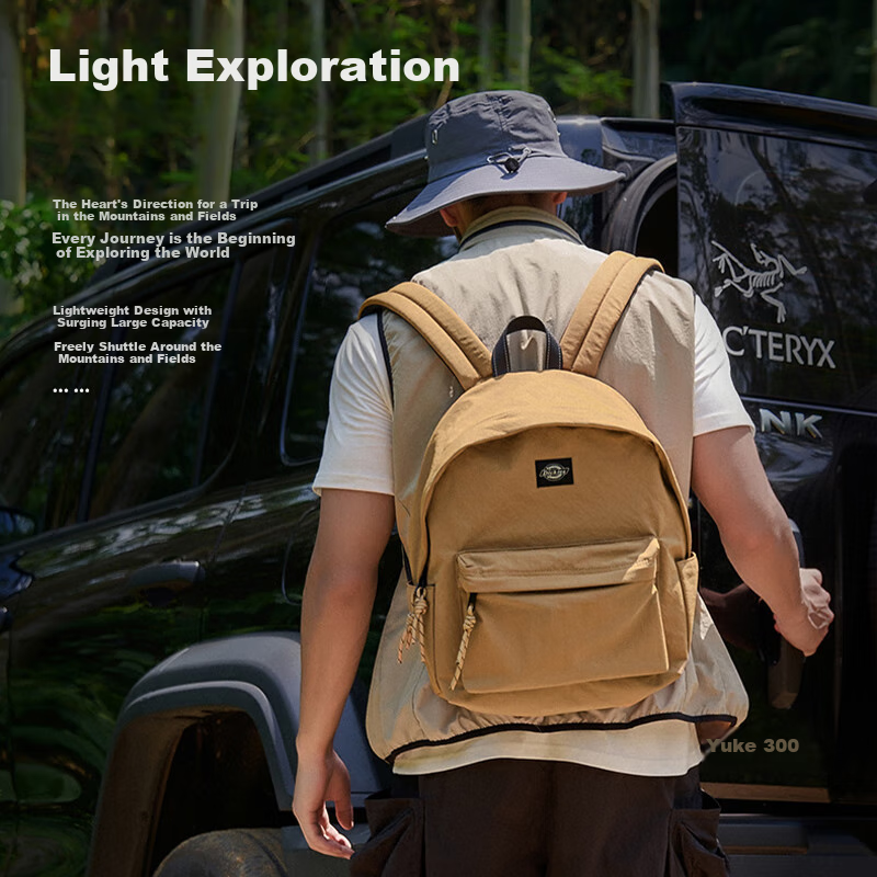 Dickies Hiking Backpack for Men, Large Capacity Trekking Bag, Lightweight Cycling Pack, Water-Resistant Rucksack, Outdoor Backpack
