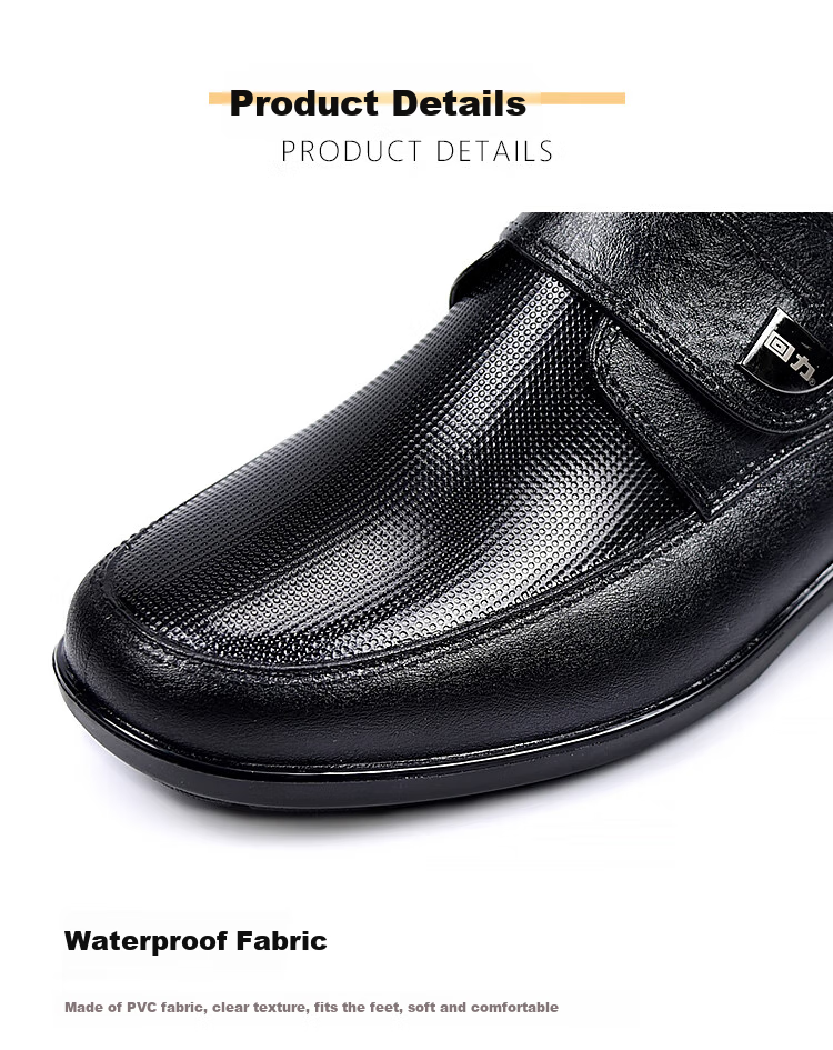Huili Rain Boots for Men, Non-Slip Waterproof Shoes, Outdoor Wear-Resistant Rubber Shoes, Faux Leather Shoes, Oil-Resistant Chef Work Shoes, 3289 Black, Size 41 10